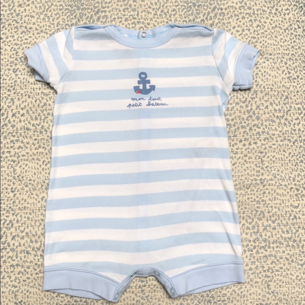 Petit Bateau nautical striped shortall